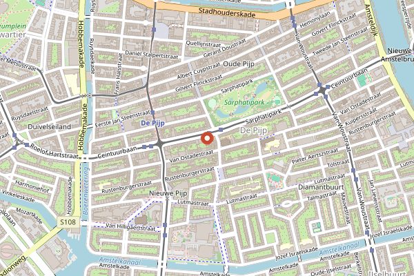 Map showing Sinne in Amsterdam