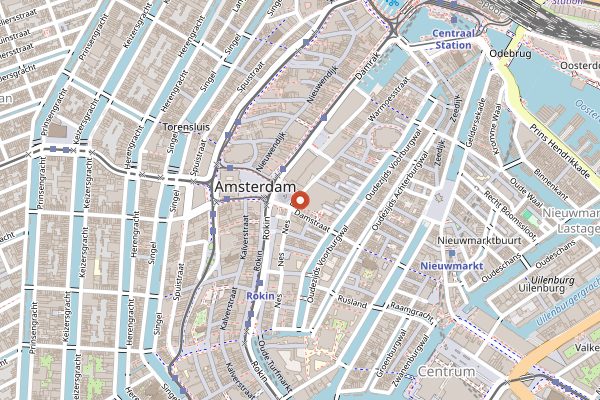 Map showing The White Room in Amsterdam