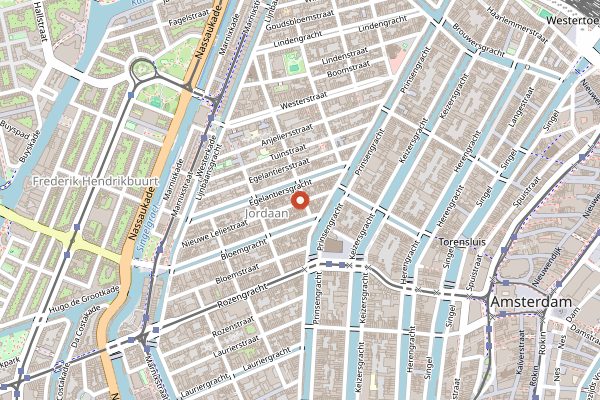 Map showing Café de Reiger in Amsterdam