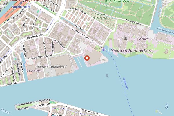 Map showing Hotel De Goudfazant in Amsterdam