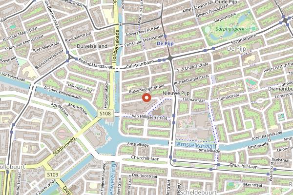 Map showing Cafe Lust in Amsterdam