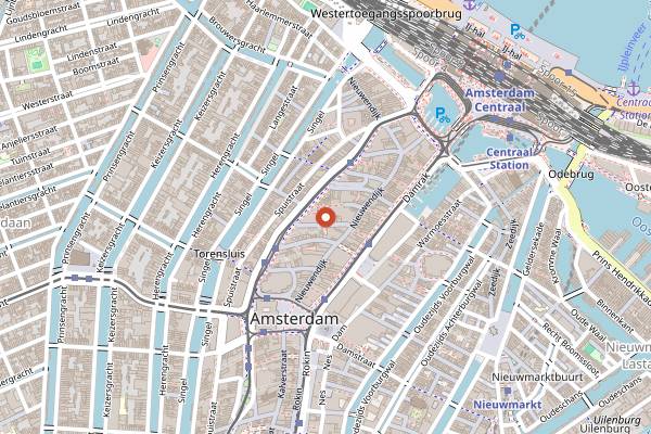 Map showing Cuddle Pub in Amsterdam