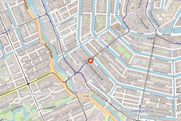 Map showing Maoz Falafel Leidsestraat in Amsterdam