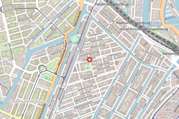 Map showing Lindengracht Markt in Amsterdam