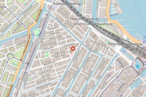 Map showing Noordermarkt in Amsterdam