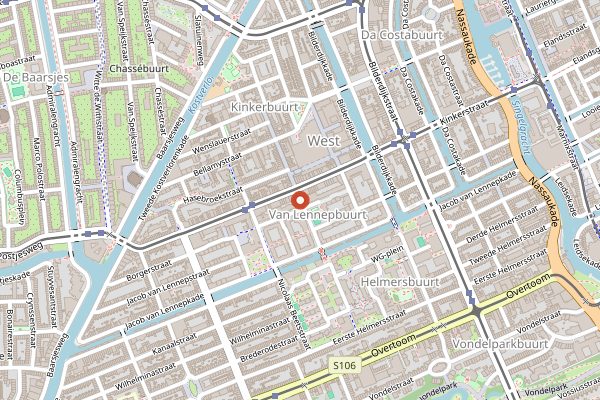 Map showing Ten Katemarkt in Amsterdam