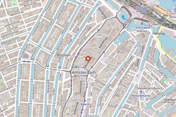 Map showing Cafe Belgique in Amsterdam