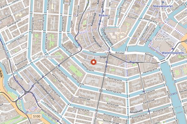 Map showing Club NYX in Amsterdam