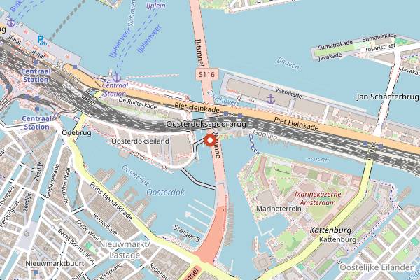 Map showing Hannekes Boom in Amsterdam