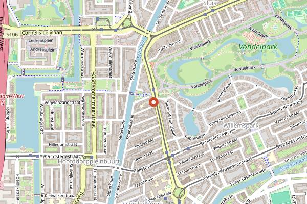 Map showing OCCII in Amsterdam