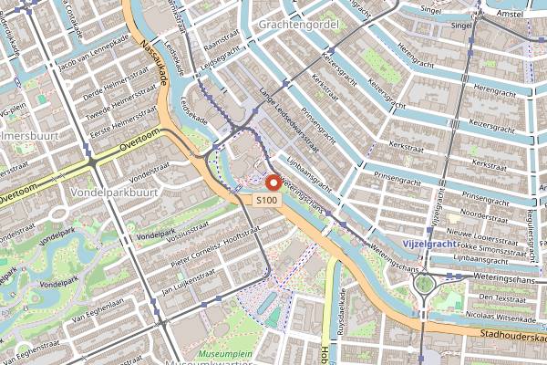 Map showing Paradiso in Amsterdam