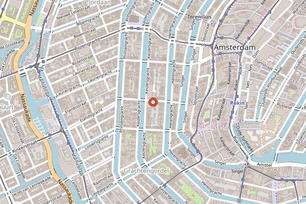 Map showing Wolvenstraat 23 in Amsterdam