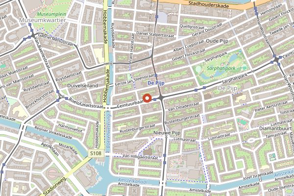 Map showing Kafe Kontrast in Amsterdam