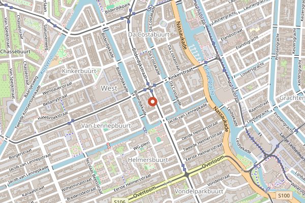 Map showing Vicio Il Mastro Pastaio in Amsterdam