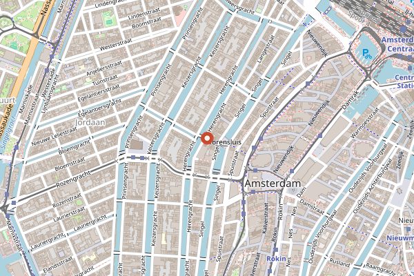 Map showing Heertje Friet in Amsterdam