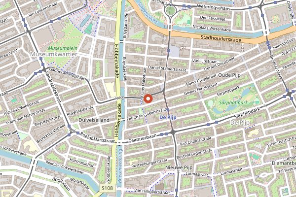 Map showing Volendammer Vishandel in Amsterdam
