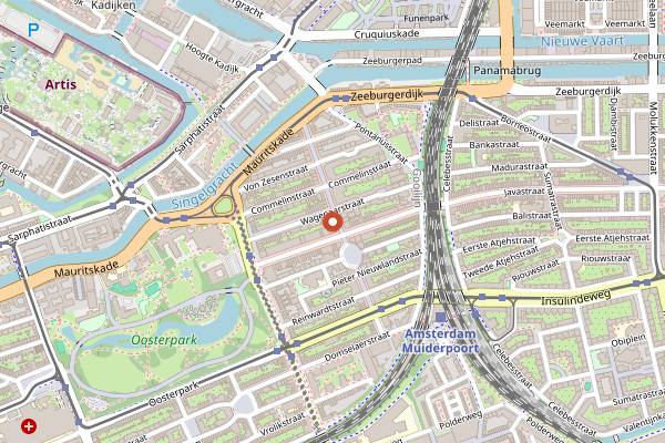 Map showing Ome Tom's Poffertjes in Amsterdam