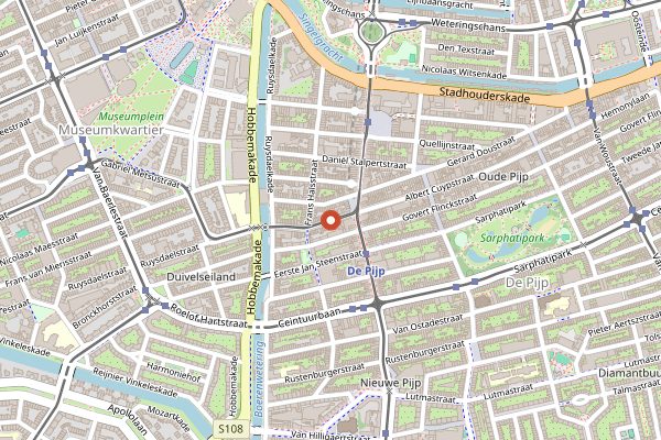 Map showing Poffertjeskraam Albert Cuyp in Amsterdam