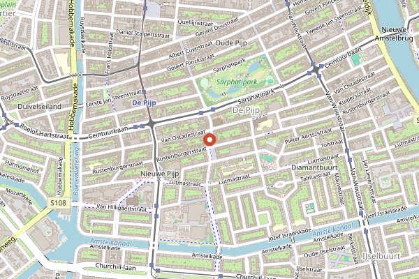 Map showing GlouGlou in Amsterdam