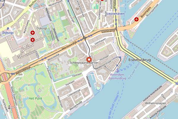 Map showing Jan Bussing in Rotterdam