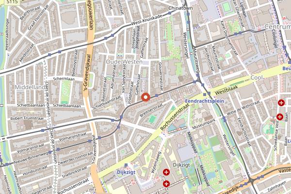 Map showing Jordy's Bakery in Rotterdam