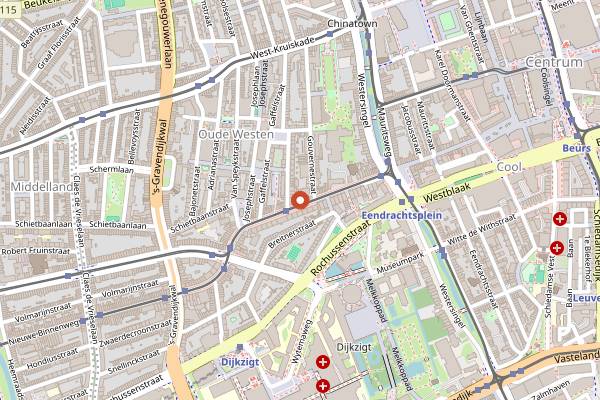 Map showing Koekela in Rotterdam