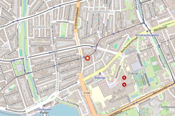 Map showing Le Petitjean in Rotterdam