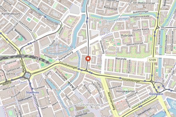 Map showing SUE Bakery in Rotterdam