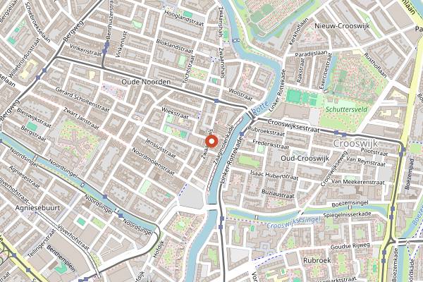 Map showing Cafe Het Elfde Gebod in Rotterdam