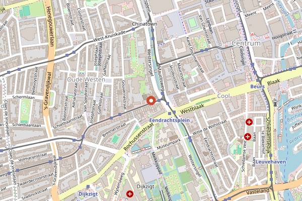 Map showing Rotown in Rotterdam