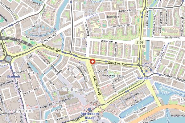 Map showing De Gele Kanarie in Rotterdam
