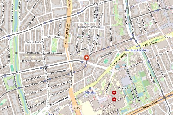 Map showing Burger Club in Rotterdam