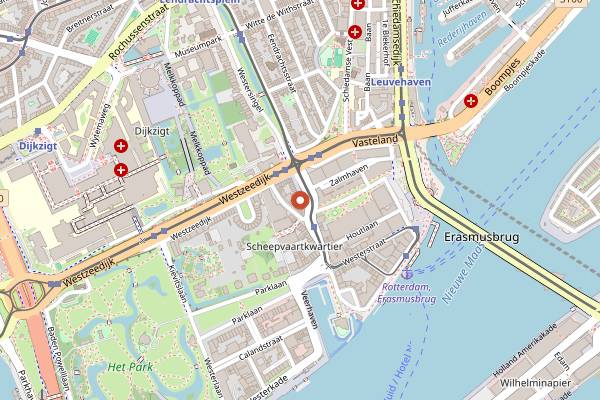 Map showing De Brunch Bar in Rotterdam