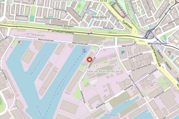 Map showing Stadshaven Brouwerij Gastropub in Rotterdam