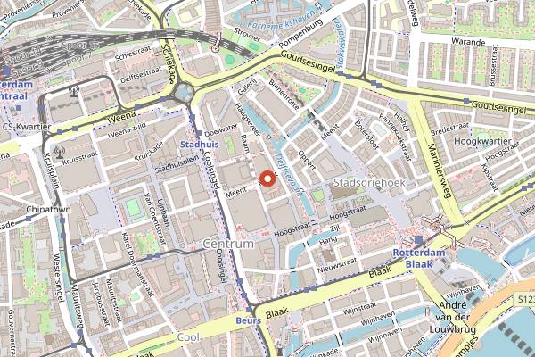 Map showing Vlaamsch Broodhuys in Rotterdam