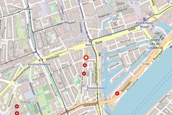 Map showing Hopper Coffee and Roastery in Rotterdam