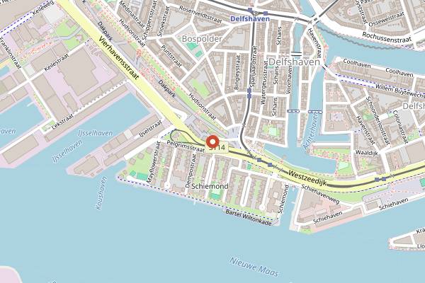 Map showing Schot Coffee Roasters in Rotterdam