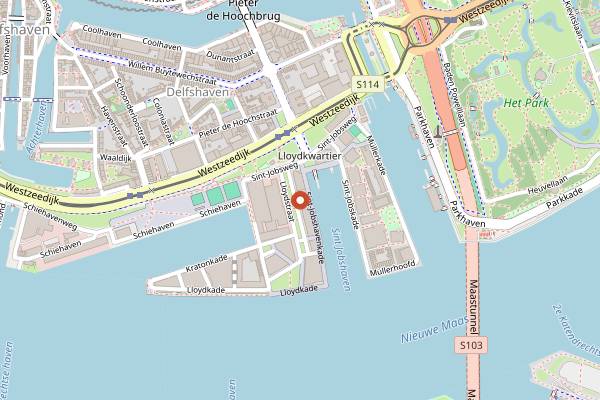 Map showing De Kookfabriek in Rotterdam