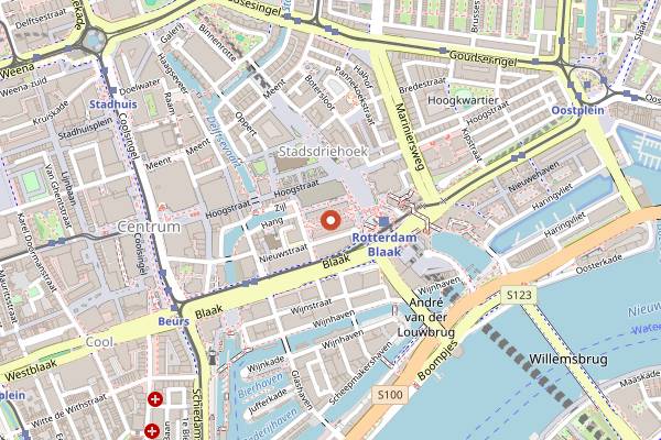Map showing Markthal Cook in Rotterdam
