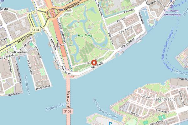 Map showing Parkheuvel in Rotterdam