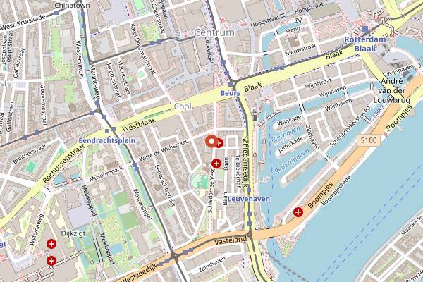 Map showing Supermercado in Rotterdam