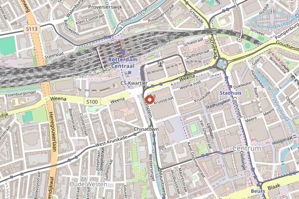 Map showing The Millen in Rotterdam