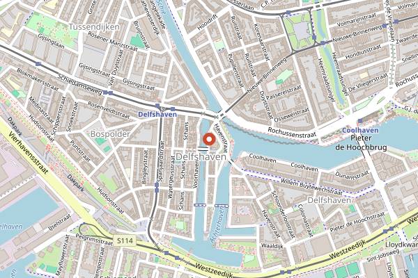 Map showing Cafe De Pelgrim in Rotterdam