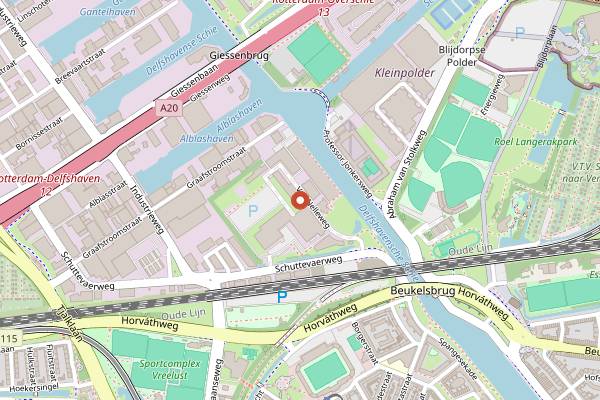 Map showing Van Nelle Factory Cafe in Rotterdam