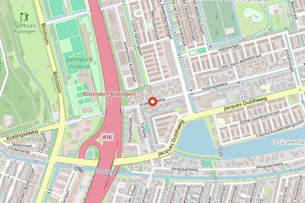 Map showing Kralingseweg Organic Market in Rotterdam