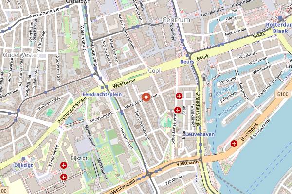 Map showing Cafe Cuba Late Night in Rotterdam