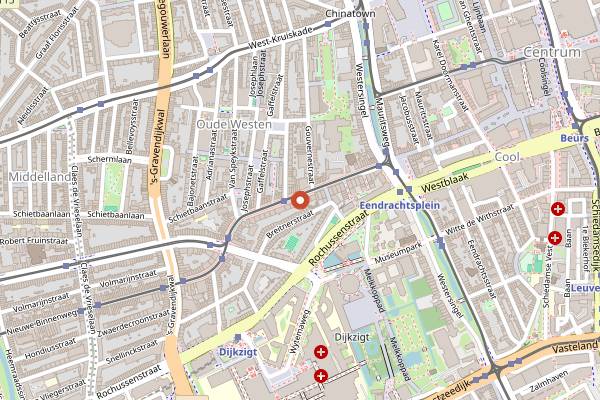 Map showing Cafe de Ster in Rotterdam