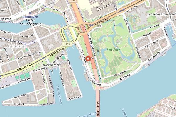 Map showing Euromast Restaurant in Rotterdam