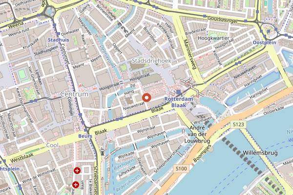 Map showing Waffle Point Markthal in Rotterdam