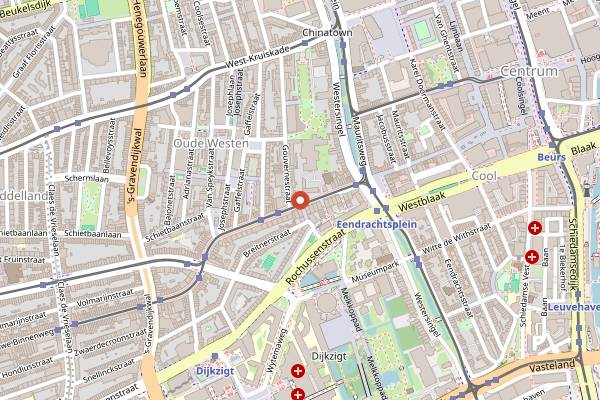 Map showing Cafe Kiem in Rotterdam